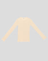 BASERANGE 25 Early Spring French organic cotton hollow heart-shaped long-sleeved T-shirt BAS-TOHLS-RB-000-UNDYED